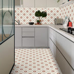 Peel & Stick Vinyl Floor Lightly patterned vinyl floor with straight edge