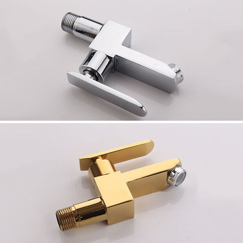 Contemporary Wall-Mounted Bathroom Faucet Lever Handles Solid Brass Faucet