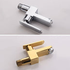 Contemporary Wall-Mounted Bathroom Faucet Lever Handles Solid Brass Faucet