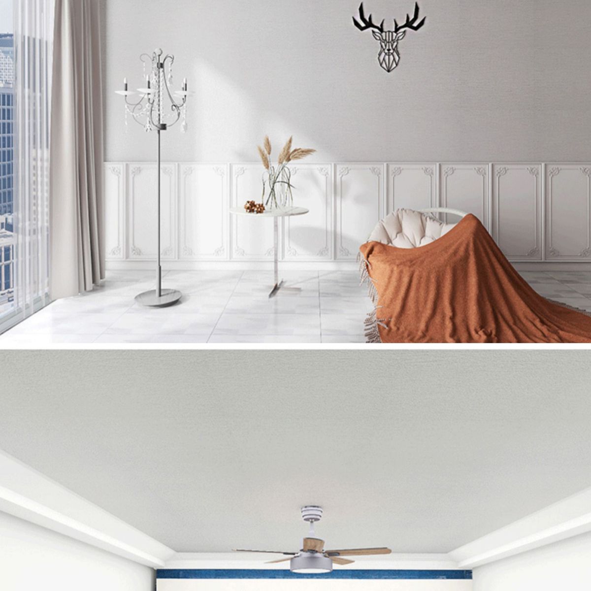 Modern Pearl Wainscoting Flax Wall Access Panel Self-Adhesive Wall Panels