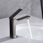 Modern Bathroom Faucet Brass Deep Curve Lever Handle with Faucet Hose