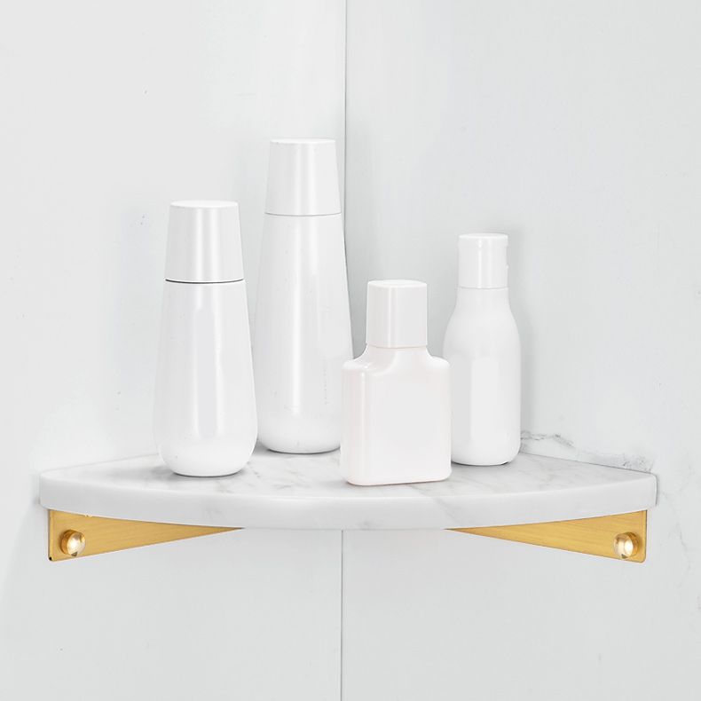 2-piece Bathroom Hardware Set Metal and Marble Bathroom Shelf Set