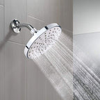 Round Fest Shower Head Silver Single Jet Wall Mounted Shower Head