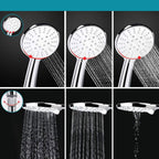 Standard Double Shower Set Round Metal Adjustable Spray Pattern Shower Head in Silver