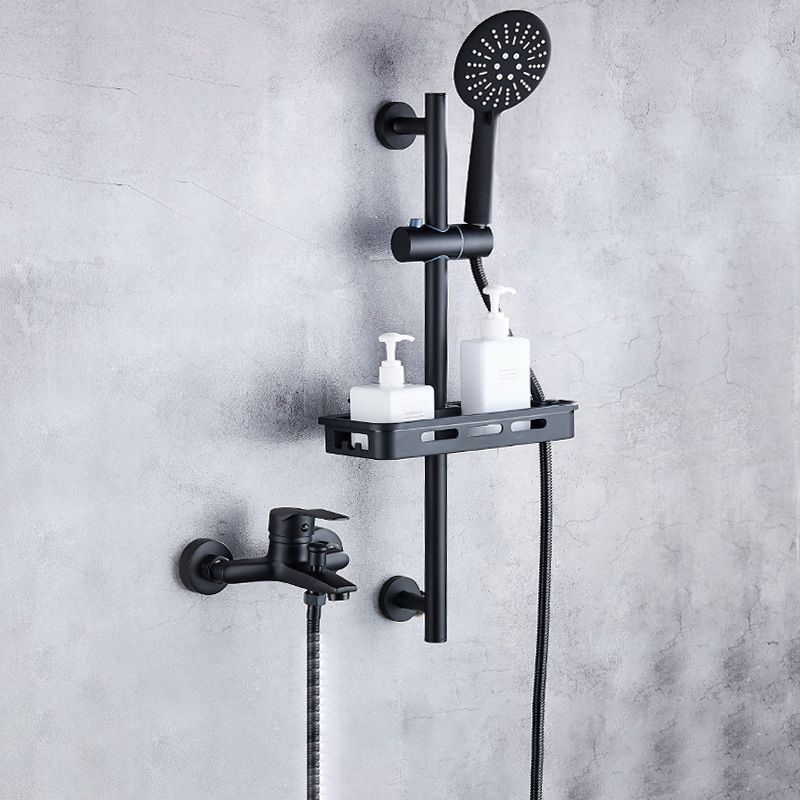 Brass Wall-Mounted Shower System Single Handle Shower with Lever Handle