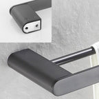 5-piece modern bathroom accessory set made of stainless steel with towel bar/robe hooks/paper holder