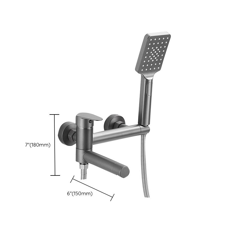 Modern Bathtub Edge Piece Single-Lever Wall-Mounted Bathtub Faucet with Hand Shower
