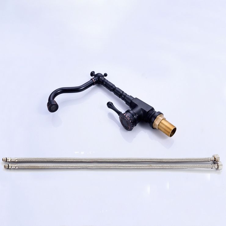 Glam Style Sink Faucet with Swivable Spout and Lever Handle
