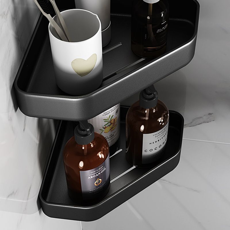 Matt black bathroom accessories set Modern anti-rust 1/2/3-piece bathroom shelf