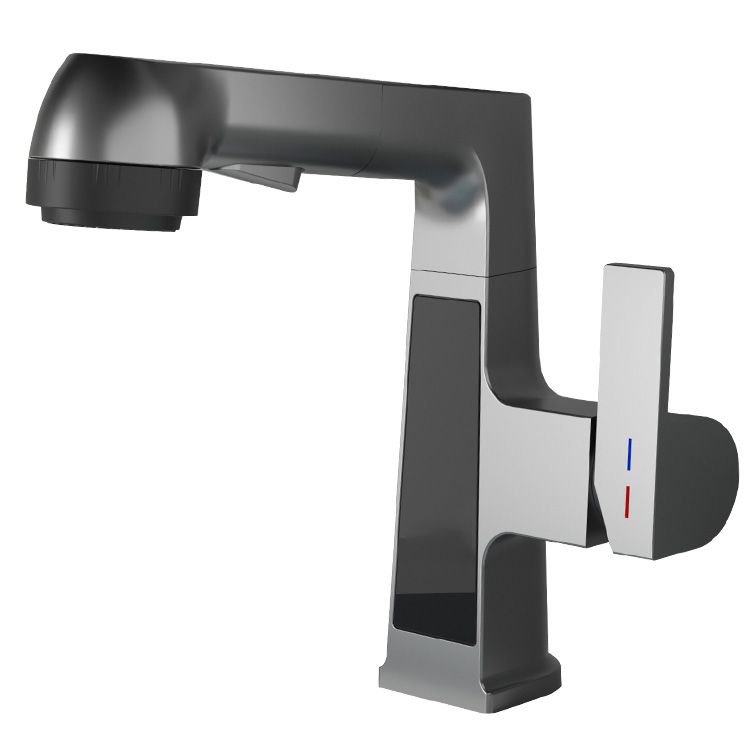 Modern Sink Faucet Pull-Down Lever Handle Brass Faucet Bathroom