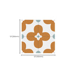 Square Inner Layer Vinyl Flooring Floral Pattern Peel and Stick Waterproof Vinyl Flooring