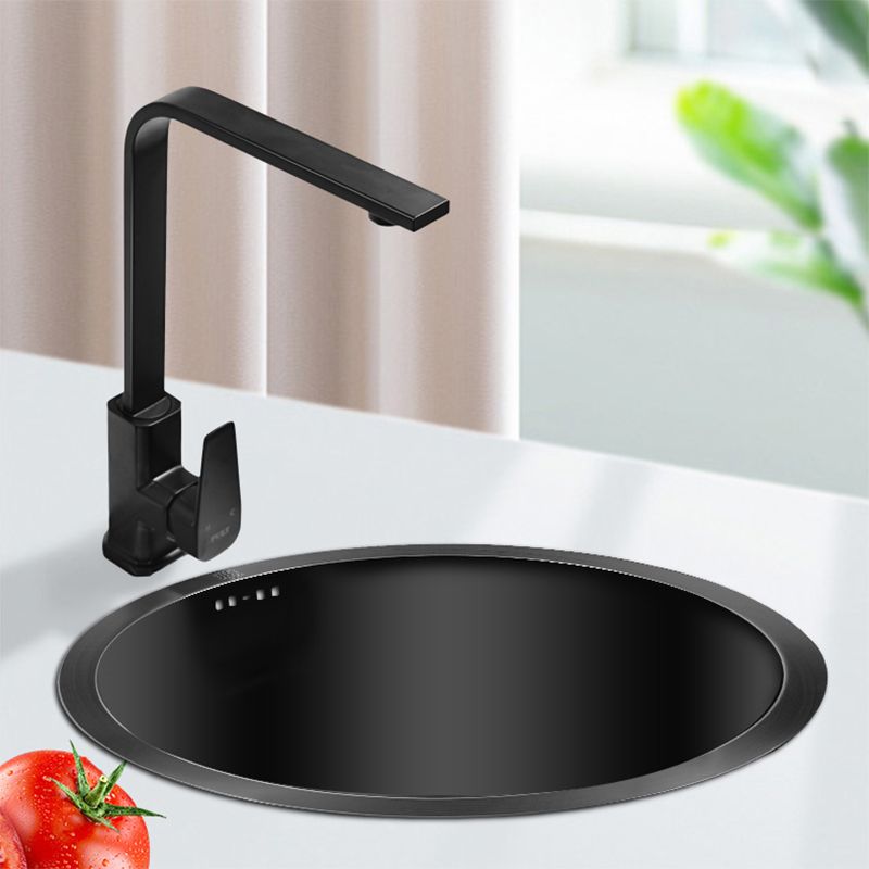 Classic Round Wash Basin Stainless Steel Built-in Basin Non-slip Round Basin for the Kitchen