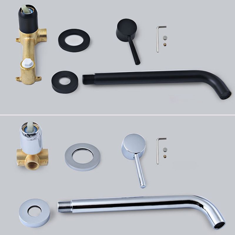 Industrial bathroom faucet brass lever handles 2-hole faucets wall-mounted faucet