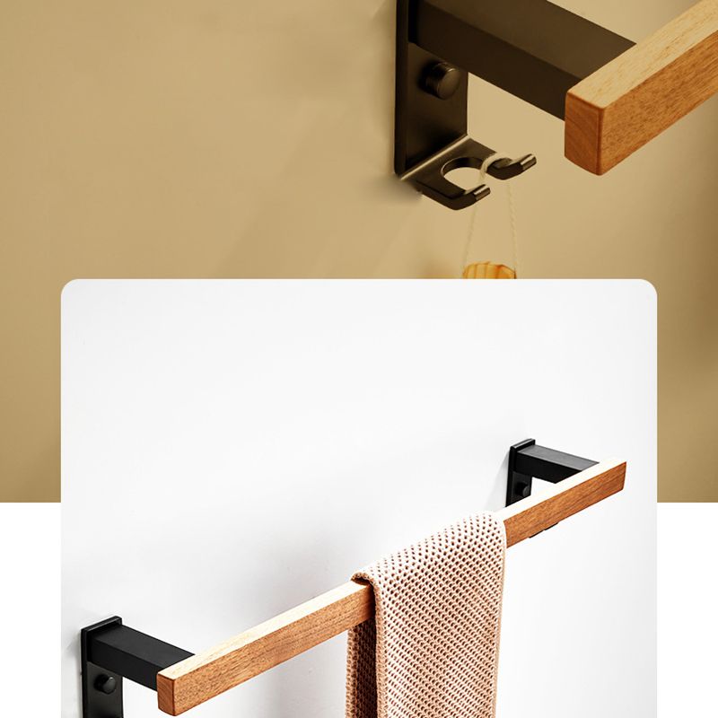 Wood and Aluminum Bath Accessory Set Black Bathroom Accessory Kit