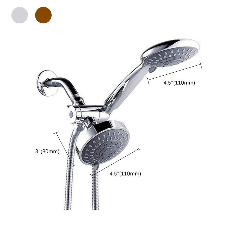 Modern Style Shower Heads Dual Wall Mounted Round Metal Dual Shower