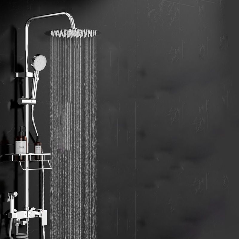 Wall-mounted Rectangular Shower System Stain-resistant Copper Modern Shower System