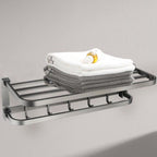 Contemporary Metal 6-piece Bathroom Accessory Set with Bathroom Shelf