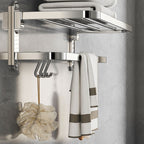 Chrome Modern Bathroom Hardware Set Stainless Steel Towel Hook/Towel Rail & Bathroom Shelf