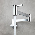 1-handle brushed nickel widespread faucet 1 hole wall-mounted bathroom faucet with brass
