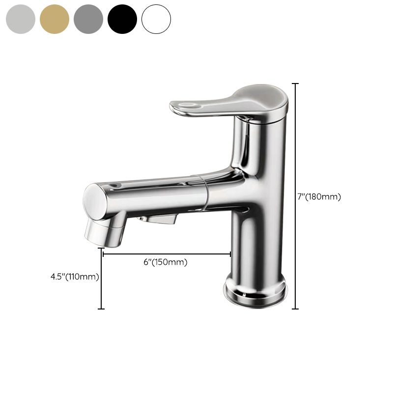 Modern Sink Faucet Solid Color Copper Sink Faucet for Bathroom