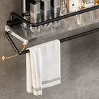 Black Bathroom Set Metallic & Acrylic Bathroom Accessories Set made of Stainless Steel Aluminium