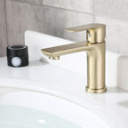 Modern Brass Sink Faucet Single Hole Bathroom Faucet Lever Handle Tap
