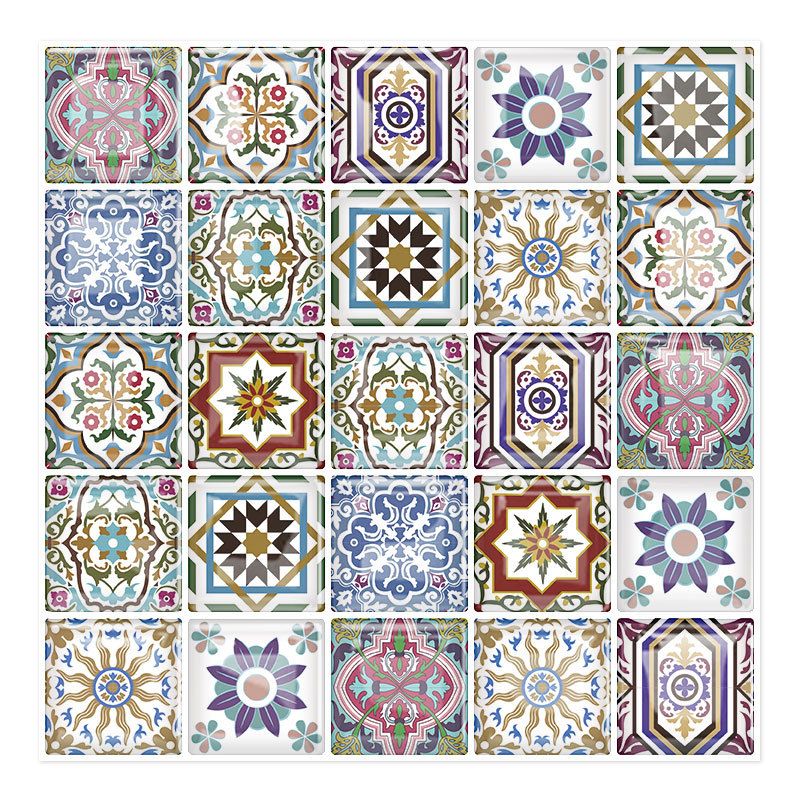 12"x 12" Resin Mosaic Tiles Square Self-Adhesive Tiles for Backsplash & Wall Tile