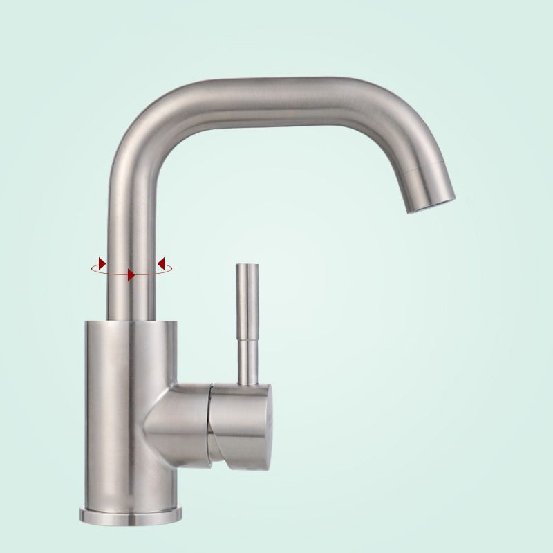 Swivel Bathroom Faucet Contemporary Design Vessel Faucet with Stainless Steel