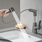 Modern 1-Lever Sink Faucet Round Basin Faucet Brass