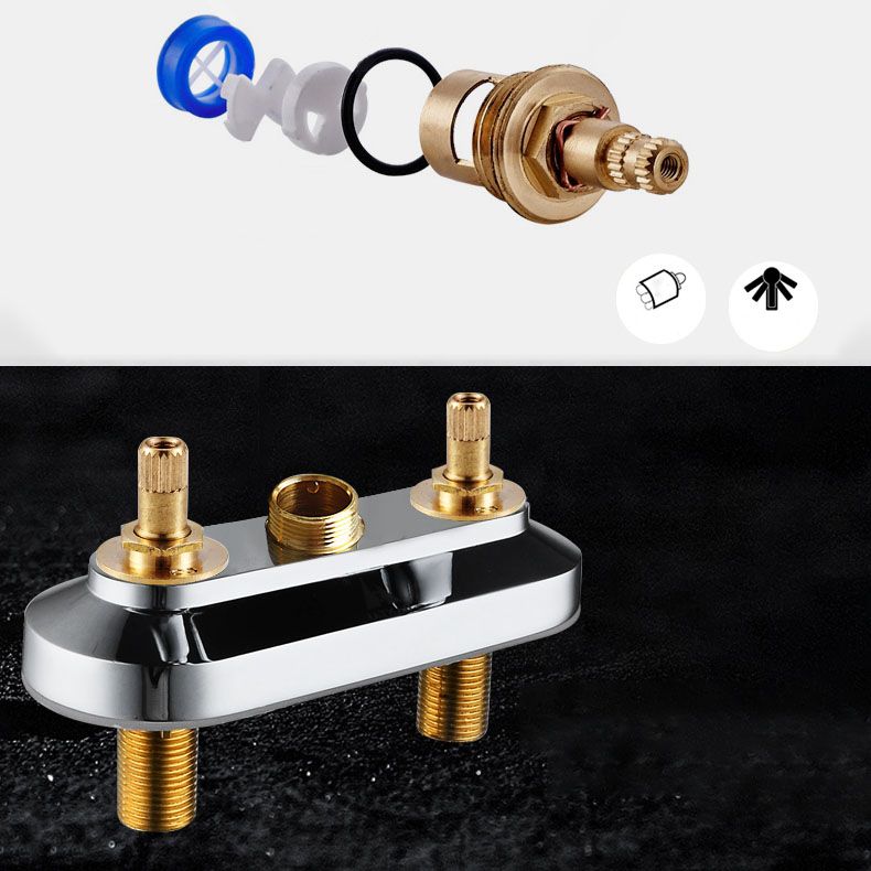High Arch Brass Bathroom Faucet Double Handle Basin Tap