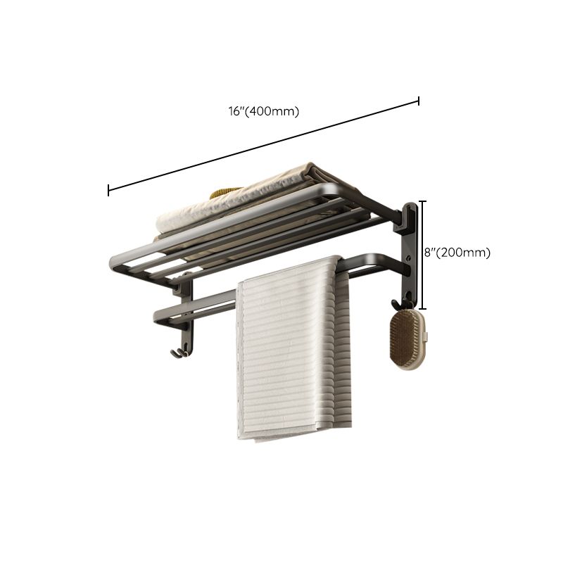Contemporary Bathroom Accessory Set Gray Aluminum Bathroom Shelf/Towel Rack/Bathtub Hook