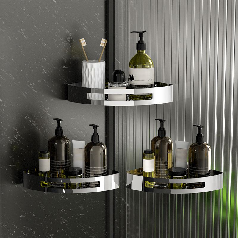 Polished Chrome Modern Bathroom Accessories Set Stainless Steel Triangular Shower Shelf