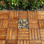 Outdoor composite decking tiles with snap-in stripe detail kit decking tiles