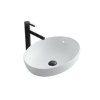 Modern Vessel Bathroom Sink Oval Porcelain with Pop-Up Drain System Vessel