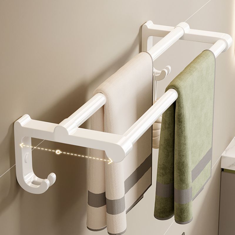 Contemporary bathroom accessory set made of matte stainless steel-aluminum with bathrobe hook/bath shelf