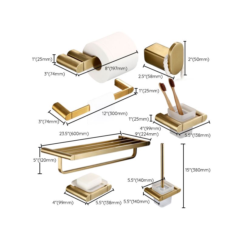 Traditional Style Brass Bathroom Accessories as Single Piece or in Set made of Metal