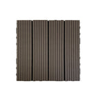 Composite Square Patio Tiles Interlocking Striped Pattern Patio Floor Tiles