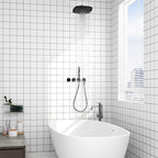 Modern Splash Protection Wallpaper Peel and Stick Mosaic Tile for Bathroom