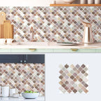 Square Peel & Stick Mosaic Tiles Plastic Arabesque Peel and Stick Wall Tile