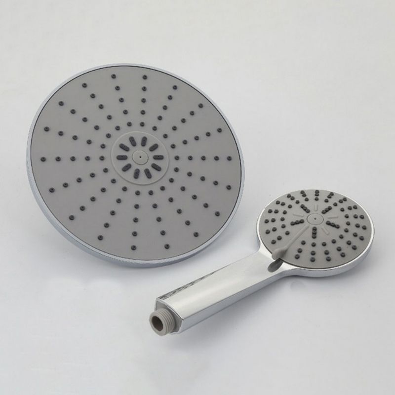 Wall Mounted Round Shower Modern Style Metal Double Shower Heads