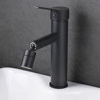 Modern Sink Faucet Copper Lever Handle Low Arc Pull Out Sink Faucet