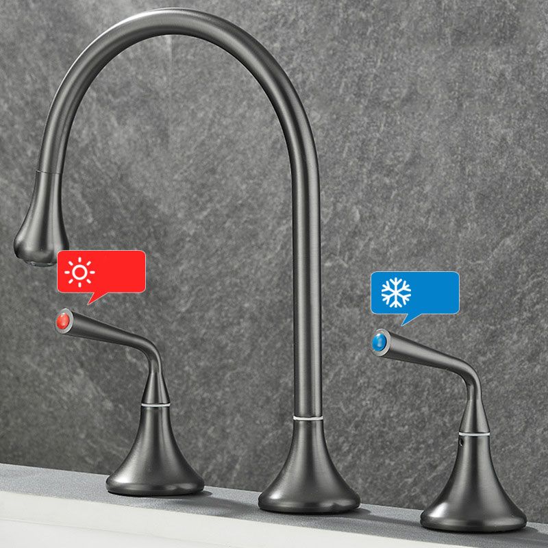 Double Handle Tub Spout Deck Mounted High Arc Brass Modern Roman Tub Spout