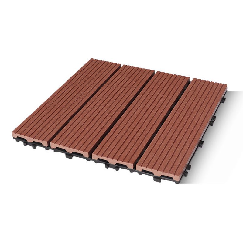 Contemporary Engineered Floor Tile Wire-Brushed Click-Lock Wood Floor for Patio Garden