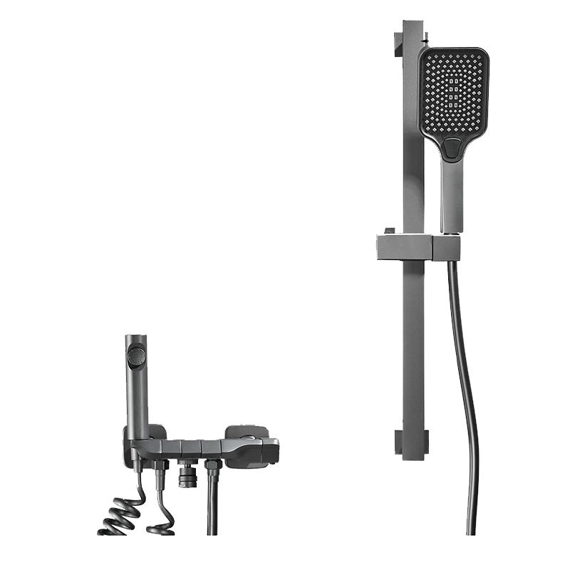 Wall-mounted shower system Gray Adjustable spray pattern Lever handle Shower hose Shower set