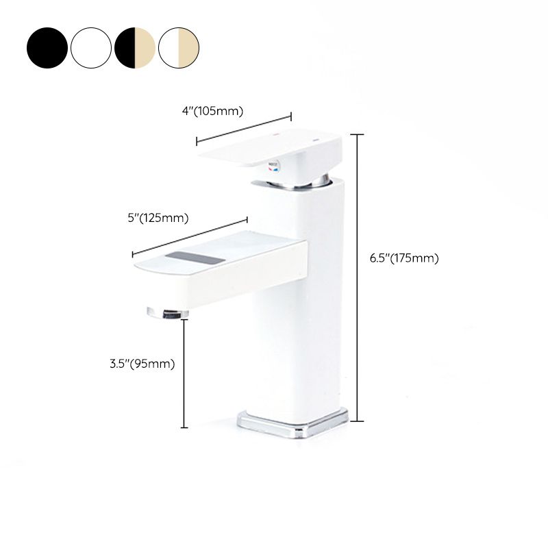 Contemporary sink faucet Digital display Monochrome Low arch basin Bathroom sink