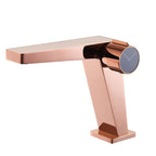 Modern Bathroom Sink Faucet Brass Knob Handle Low Arc Basin Faucet