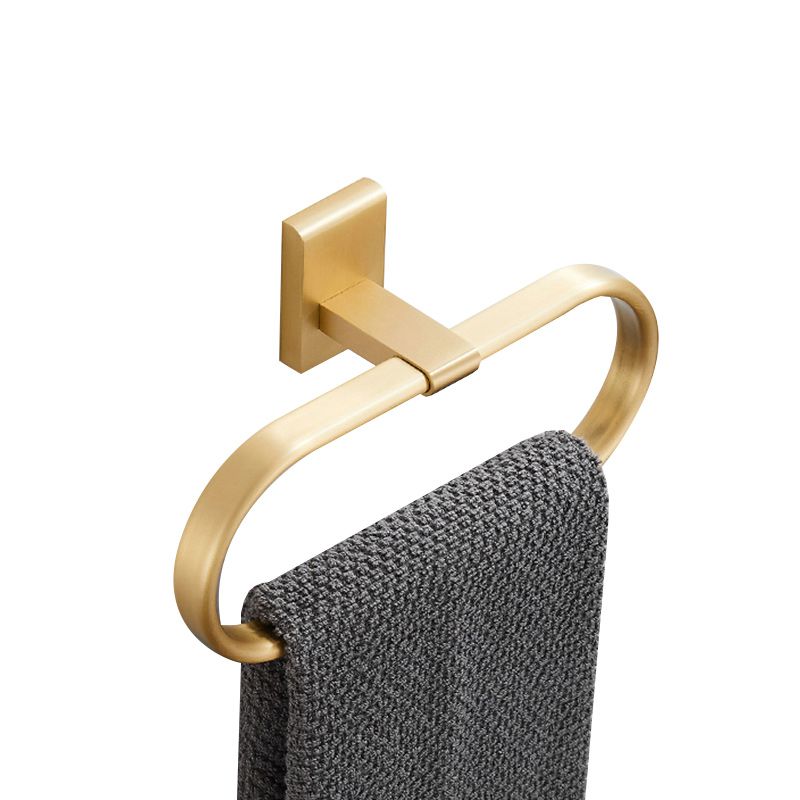 Golden Modern 5-piece Bathroom Accessories Set Brushed Brass Towel Holder/Paper Holder
