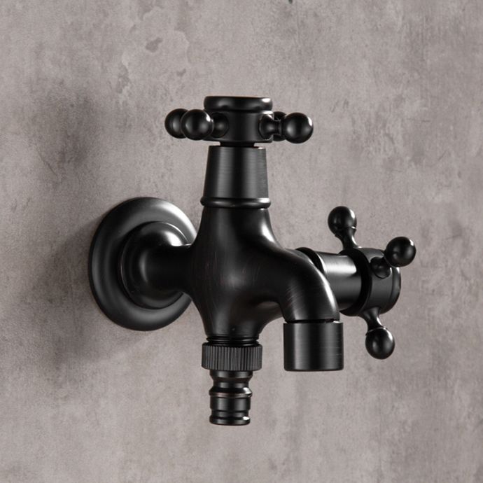Wide Bathroom Sink Faucet Wall-Mounted Cross Handle Faucet