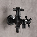 Wide Bathroom Sink Faucet Wall-Mounted Cross Handle Faucet