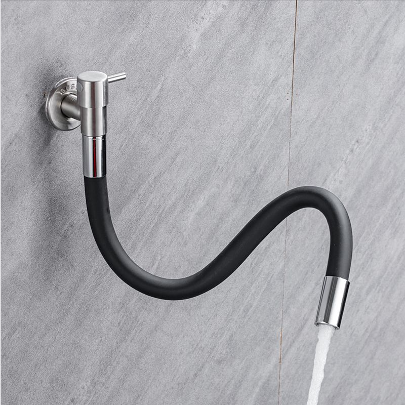 Contemporary wall-mounted bathroom faucet with lever handles made of stainless steel